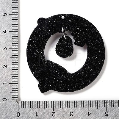 Halloween Theme Opaque Printed Acrylic Pendants SACR-Z006-07D-1