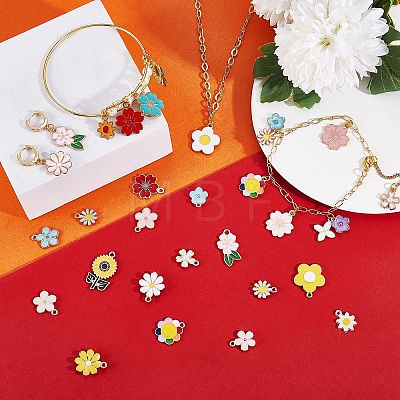 80Pcs 40 Style Alloy Enamel Pendants ENAM-SZ0003-03-1