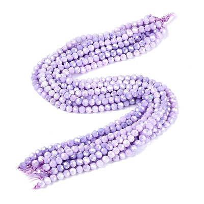 Anti-Tarnish Electroplate Glass Beads Strands EGLA-ZX010-6mm-08-1