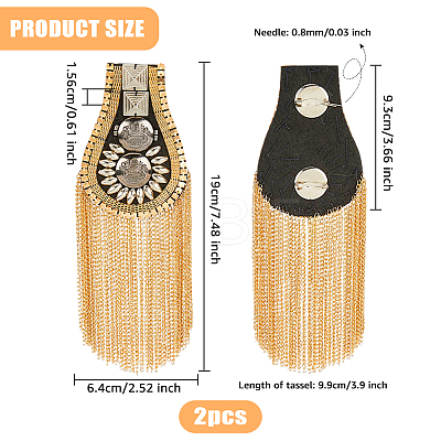 Detachable Iron Tassel Epaulettes FIND-FH0005-47G-1