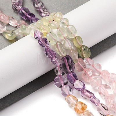 Natural Prehnite & Rose Quartz & Amethyst & Citrine Beads Strands G-L610-B14-01-1