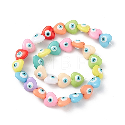 Evil Eye Resin Beads Strands RESI-F040-01-1