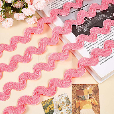 9 Yards Polyester Wavy Fringe Trim Ribbon OCOR-XCP0002-90A-1