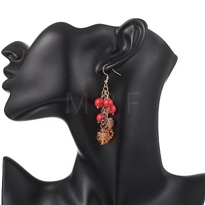 Synthetic Turquoise & Acrylic Dangle Earrings EJEW-JE06836-1