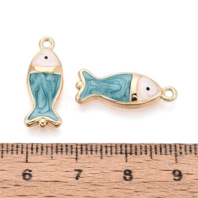 Brass with Enamel Pendants KK-T073-38G-1