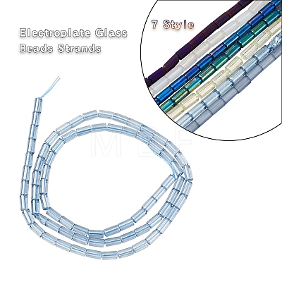 7 Strands 7 Style Electroplate Glass Beads Strands EGLA-YW0001-24-1