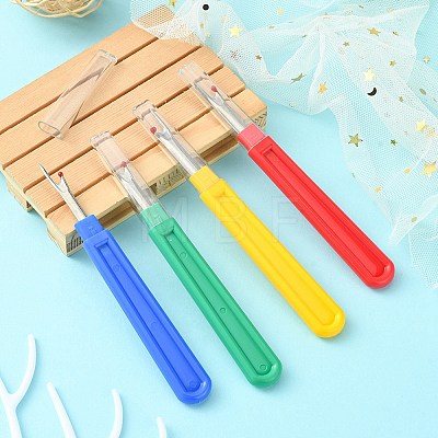 4Pcs 4 Colors Plastic Handle Iron Seam Rippers TOOL-YW0001-23-1