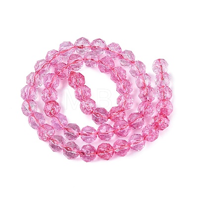 Crackle Transparent Glass Beads Strands GLAA-Q108-02A-12-1