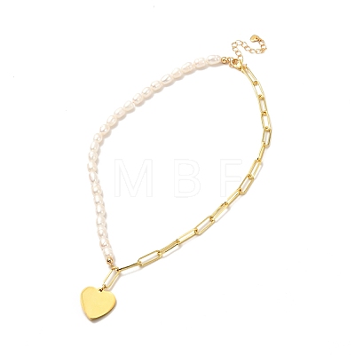 Heart Pendent Necklace for Girl Women NJEW-JN03681-1