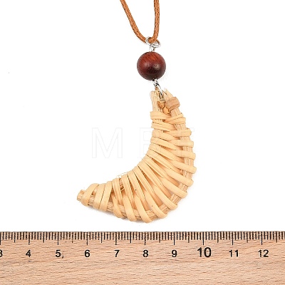 Boho Woven Rattan Pendant Long Necklaces WD-CBA76F6-01C-1