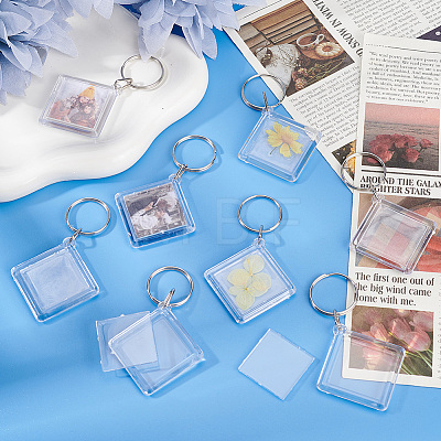   30Pcs Transparent Acrylic Photo Frame Keychain KEYC-PH0002-03-1