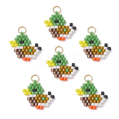 Glass Seed Beaded Pendants PALLOY-MZ01293-01-1