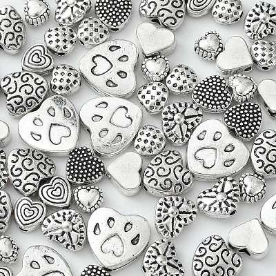 80Pcs 8 Styles Tibetan Style Alloy Beads TIBEP-CJ0003-16-1