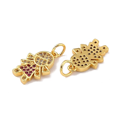 Brass Micro Pave Cubic Zirconia Charms ZIRC-A021-50G-A-1