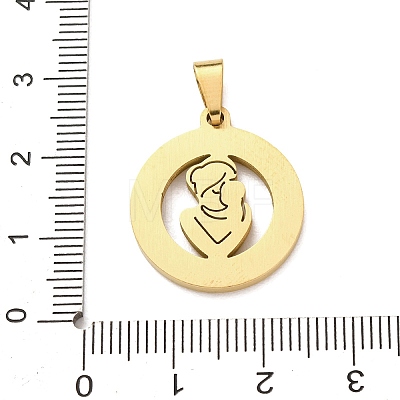 Mother's Day 304 Stainless Steel Enamel Pendants STAS-F368-02B-G-1