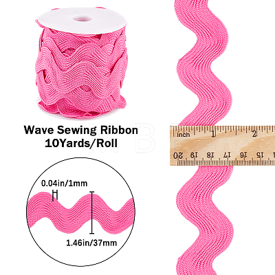 Gorgecraft 10 Yards Polyester Wavy Fringe Trim Ribbon OCOR-GF0003-27D-1