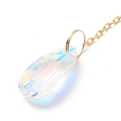 Crystal Chandelier Glass Teardrop Pendant Decorations HJEW-D029-04G-B-1