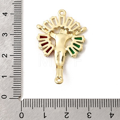 Brass Pave Cubic Zirconia Religion Jexus Crucifix Cross Links Connector Charms KK-H267-100G-01-1