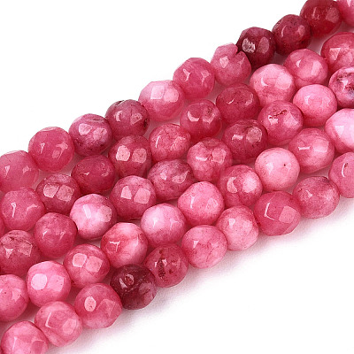 Dyed Natural White Jade Beads Strands G-T139-4mm-60-08-1