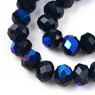 Electroplate Opaque Solid Color Glass Beads Strands EGLA-A034-P2mm-L22-1