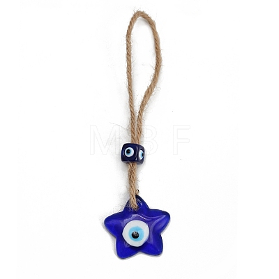 Handmade Lampwork Blue Evil Eye Hanging Ornaments PW23022380783-1