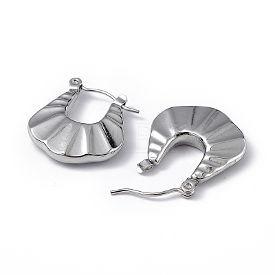 304 Stainless Steel Twist Teardrop Thick Hoop Earrings for Women EJEW-I284-11P-1
