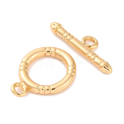 Rack Plating Eco-Friendly Brass Toggle Clasps KK-S403-16G-1