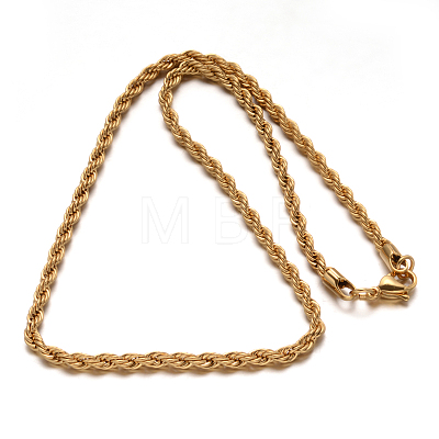 304 Stainless Steel Rope Chain Necklaces NJEW-F112-02C-G-1