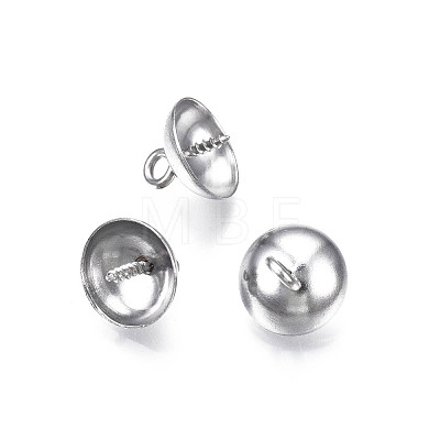 304 Stainless Steel Cup Peg Bails Pendants STAS-S057-59B-P-1