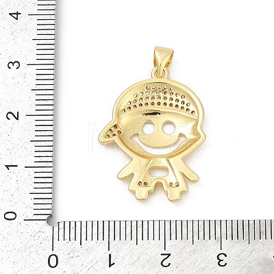 Brass Micro Pave Cubic Zirconia Pendants KK-D317-102G-1