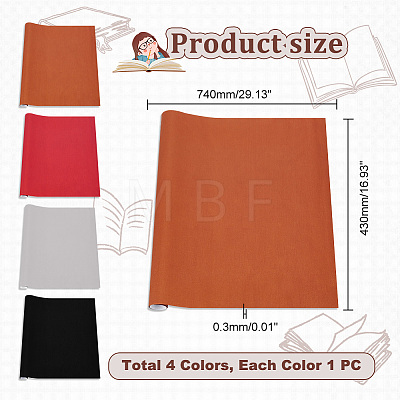 AHADERMAKER 4Pcs 4 Colors Silk Cloth Effect Fabrics DIY-GA0005-92-1