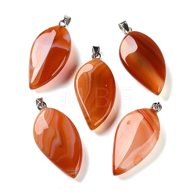 Natural Red Banded Agate Pendants GG-CBACB71-05P-14-1