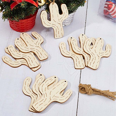 Unfinished Wooden Pendant Ornaments DIY-WH0401-79-1