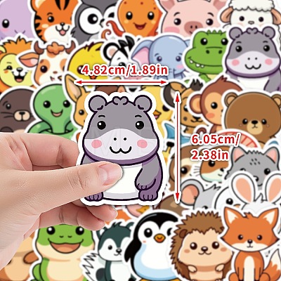 50Pcs PVC Self-Adhesive Stickers PW-WG43B0F-01-1