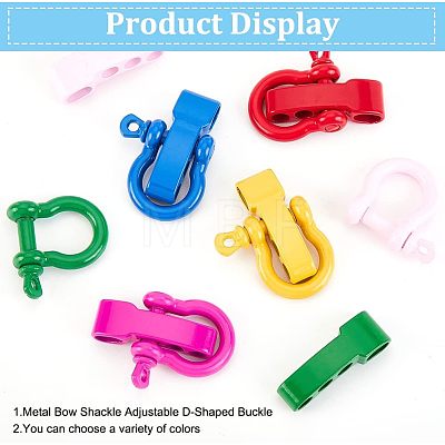  6Pcs 6 Colors Zinc Alloy D-Ring Anchor Shackle Clasps FIND-NB0002-96-1