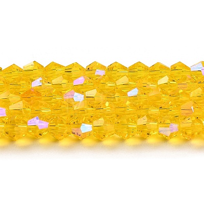 Transparent Electroplate Glass Beads Strands EGLA-A039-T4mm-L22-1