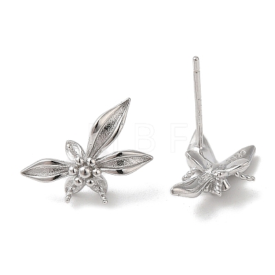 Rhodium Plated 925 Sterling Silver Stud Earring Findings STER-M114-20P-1