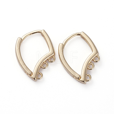 Brass Huggie Hoop Earring Findings KK-K379-04G-1