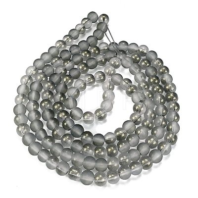 Frosted Transparent Glass Bead Strands GLAA-P065-6mm-12-1