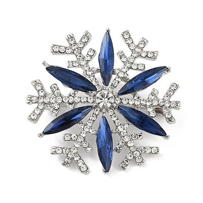 Christmas Snowflake Alloy Rhinestones Brooches JEWB-S022-06A-1