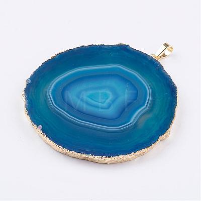 Natural Agate Big Pendants G-P305-E05-G-1