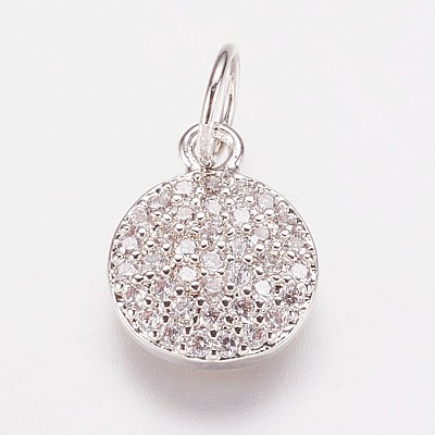 Brass Cubic Zirconia Pendants ZIRC-K070-21-1