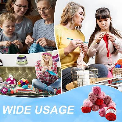 12 Skeins 4 Colors 4-Ply 60%Polyester 40%Acrylic Blended Yarn OCOR-FS0001-07A-1