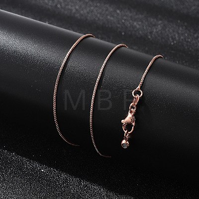 1mm Rack Plating Brass Box Chain Adjustable Slider Necklaces for Women Men MAK-L044-01RG-1