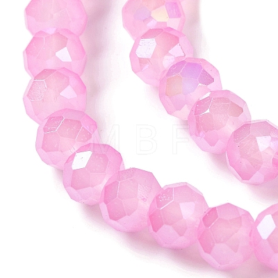 Baking Electroplate Glass Beads Strands DGLA-A039-J8mm-B18-1