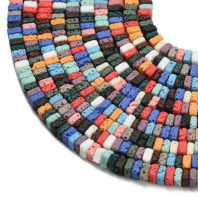 Synthetic Lava Rock Beads Strands G-A317-D01-01-1
