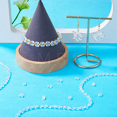 5 Strands Transparent Teardrop Glass Beads Strands GLAA-TA0004-21A-1