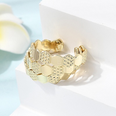 Brass Cuff Open Rings RJEW-F215-04G-1