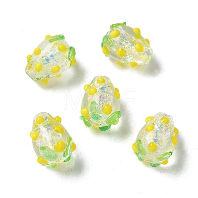 Handmade Foil Lampwork Bumpy Beads Strands FOIL-Z001-05F-1