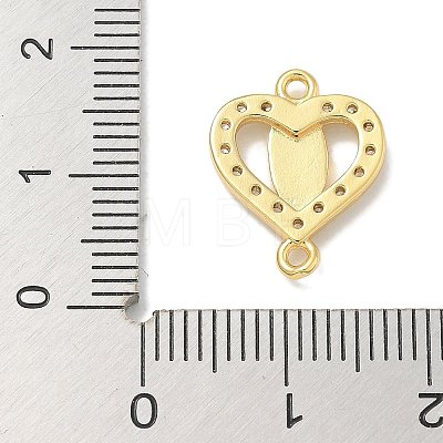 Rack Plating Brass Micro Pave Clear Cubic Zirconia Religion Heart Virgin Mary Connector Charms KK-L224-099G-03-1